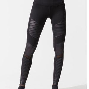 Alo Yoga High Waisted Black Moto Leggings